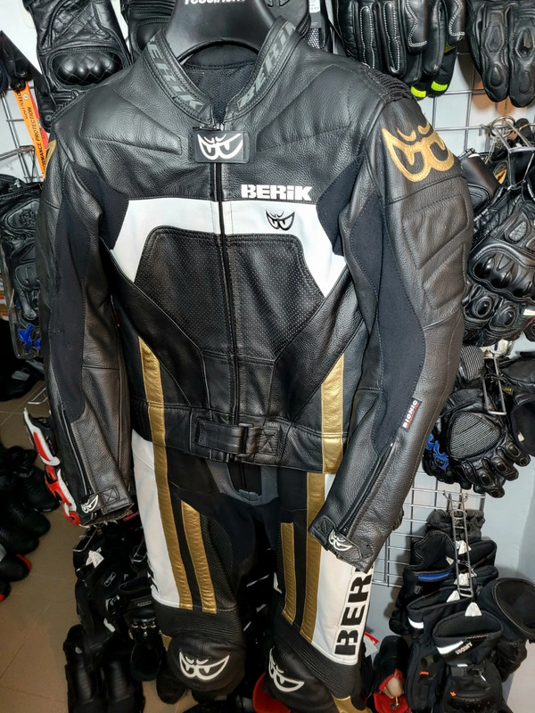 Kombinezon motocyklowy damski skórzany BERIK 2PC złoty! r M - obrazek 3
