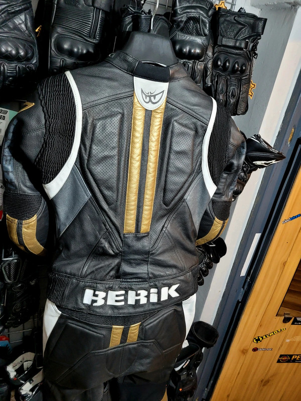 Kombinezon motocyklowy damski skórzany BERIK 2PC złoty! r M - obrazek 4