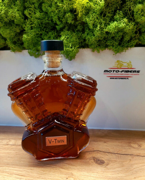 KARAFKA w kształcie SILNIKA MOTOCYKLOWEGO V2 na whisky wino alkohol - obrazek 2