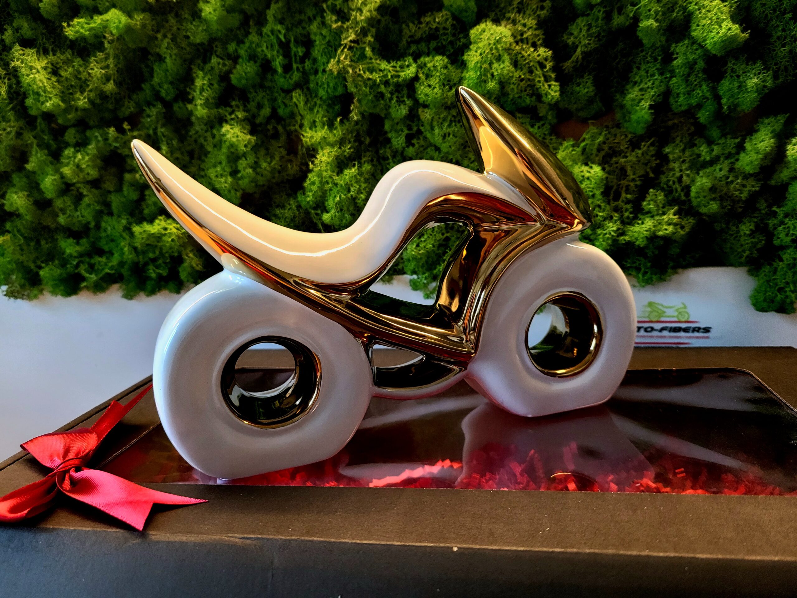 Ozdobny Motocykl ceramiczny designerska figurka ozdoba Na prezent - obrazek 3